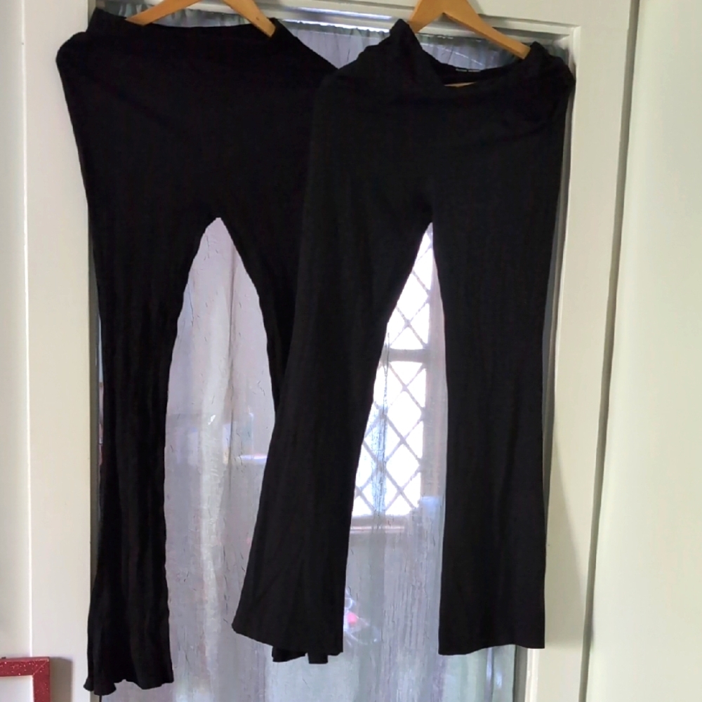 2 Pair Black Flare Leg Pants